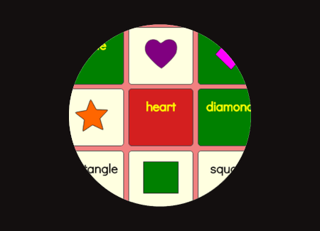 Match shapes and shapes names game screenshot