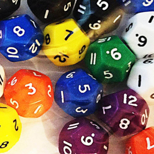 a picture of some 12 sided dice