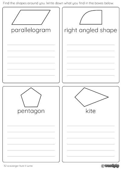 thumbnail of Shapes scavenger hunt 4 write what you find