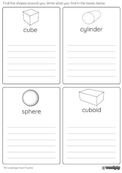 thumbnail of Shapes scavenger hunt 5 write what you find
