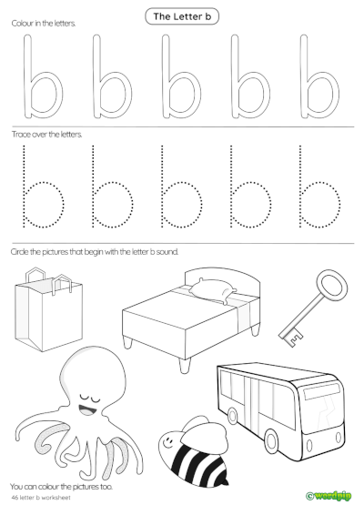 Letter b Worksheet 1
