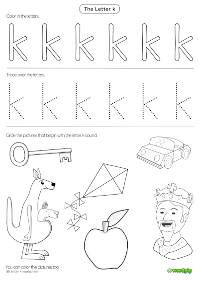 thumbnail of letter k worksheet 1 usa version