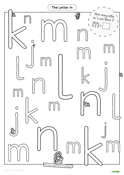 thumbnail image of letter m worksheet 14