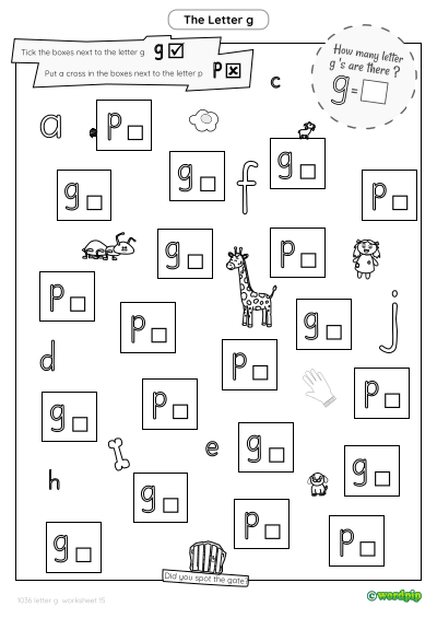 thumbnail image of letter g worksheet 15