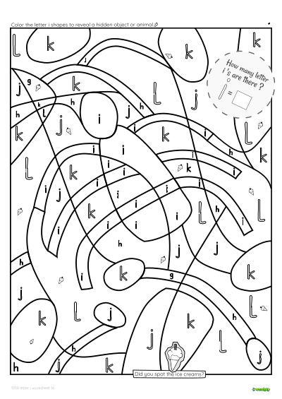 thumbnail image of letter i worksheet 16