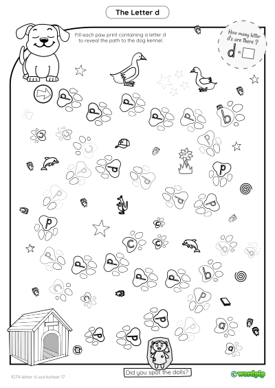 thumbnail image of letter d worksheet 17