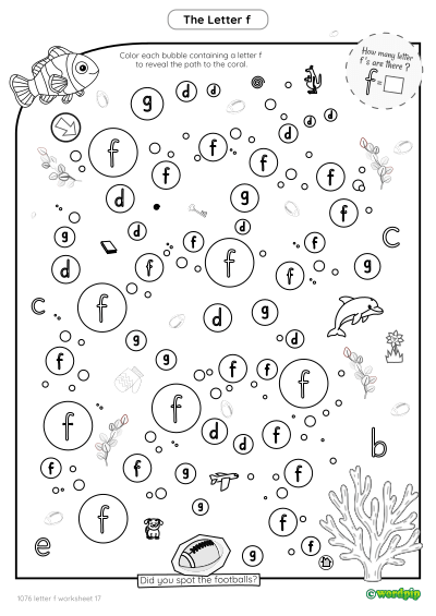 Letter f worksheet 17 thumbnail