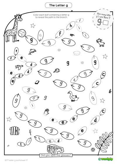 thumbnail image of letter g worksheet 17