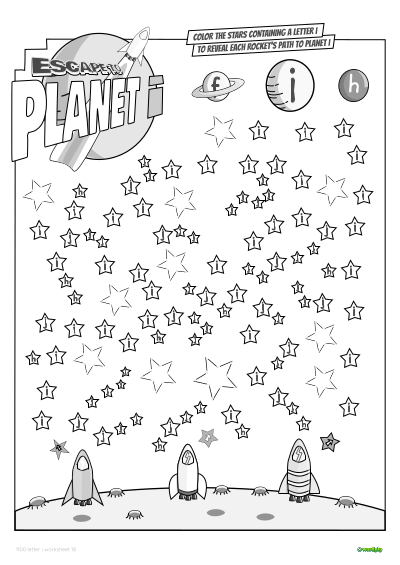 thumbnail image of letter i worksheet 18