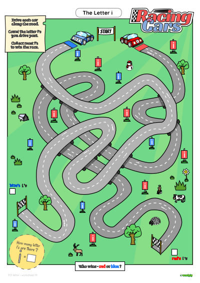 thumbnail image of letter i worksheet 19