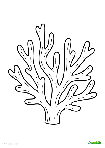 thumbnail image of a coral coloring page 