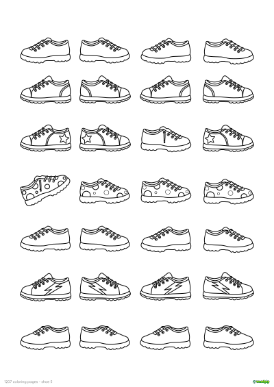 thumbnail image of a shoe coloring page
