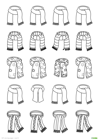 thumbnail image of a scarf coloring page