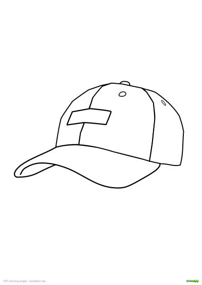 thumbnail image of a baseball cap coloring page 