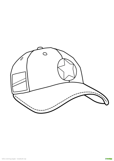 thumbnail image of a second baseball cap coloring page 