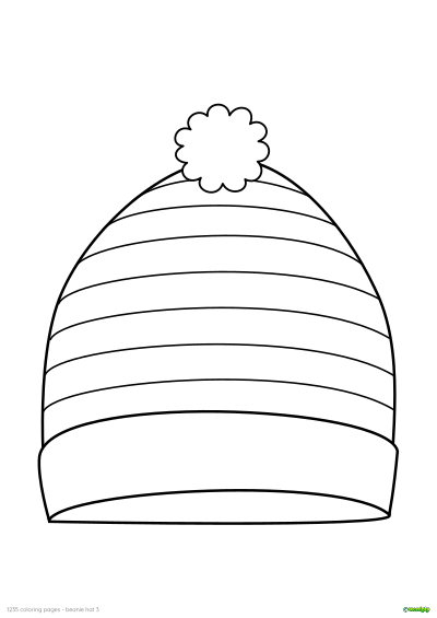 thumbnail image of a beanie hat coloring page 