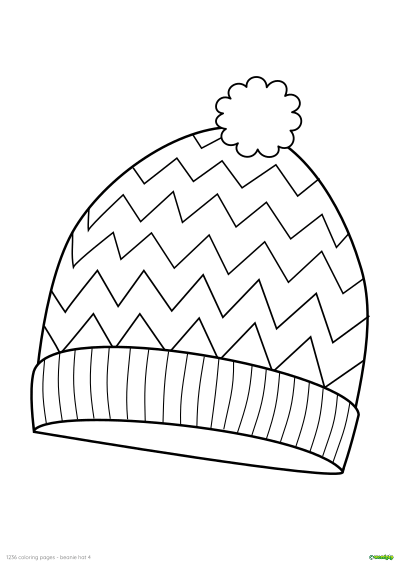 thumbnail image of a beanie hat coloring page 