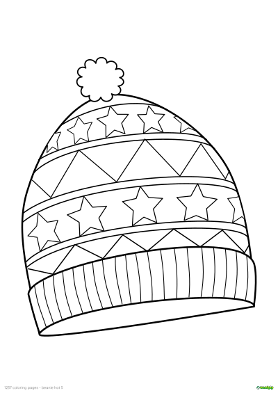 thumbnail image of a beanie hat coloring page 