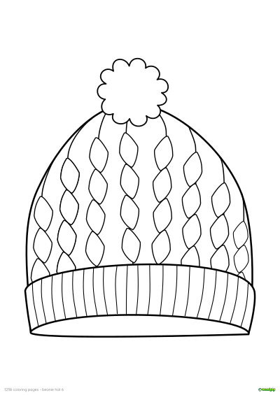 thumbnail image of a beanie hat coloring page 