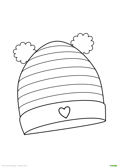 thumbnail image of a beanie hat coloring page 