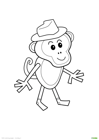 thumbnail image of a second monkey coloring page