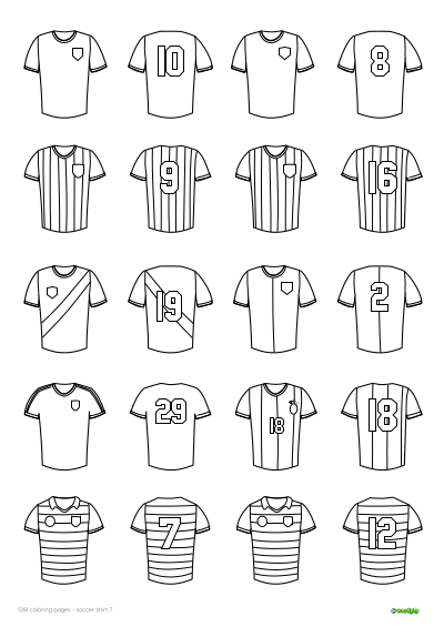 thumbnail image of a soccer shirt coloring page