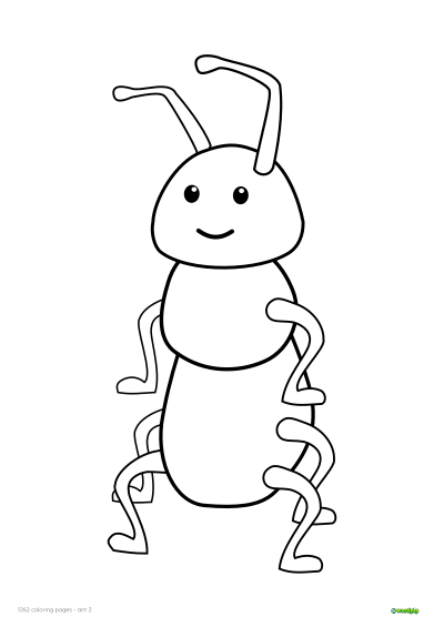 thumbnail image of an ant coloring page 2 