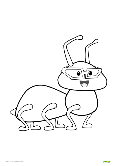 thumbnail image of an ant coloring page 3 