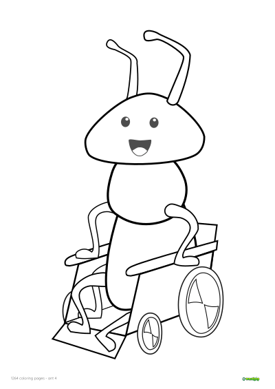 thumbnail image of an ant coloring page 4 
