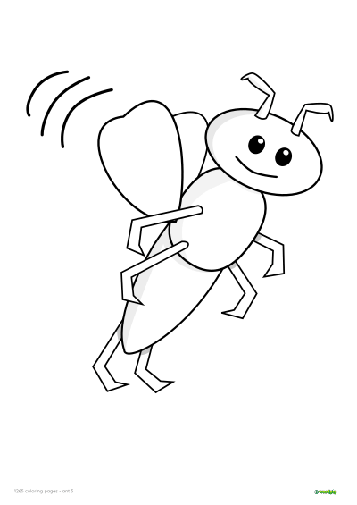 thumbnail image of an ant coloring page 5 