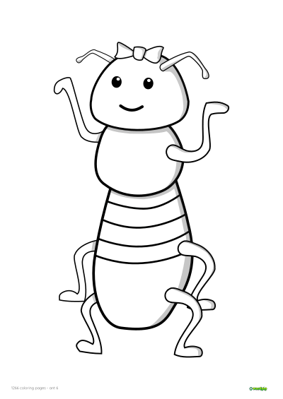 thumbnail image of an ant coloring page 6 