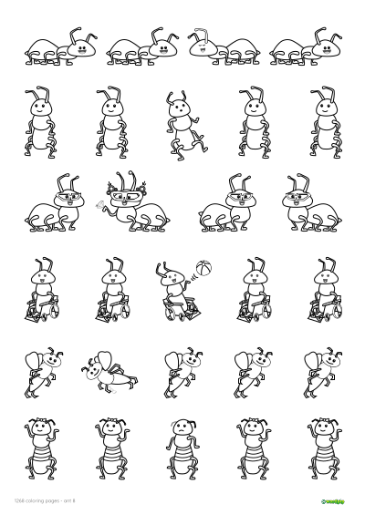 thumbnail image of an ant coloring page 8 