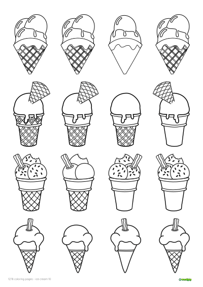 thumbnail of an ice cream 10 coloring page