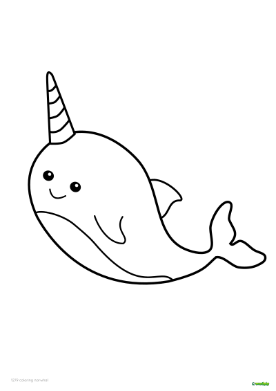 thumbnail image of narwhal coloring page