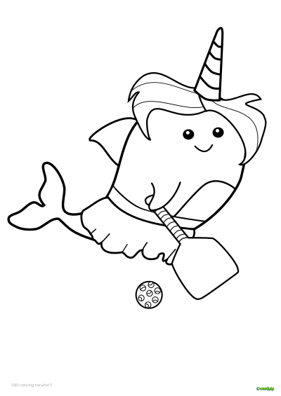 thumbnail image of narwhal coloring page