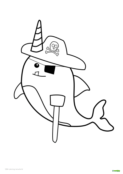 thumbnail image of narwhal coloring page