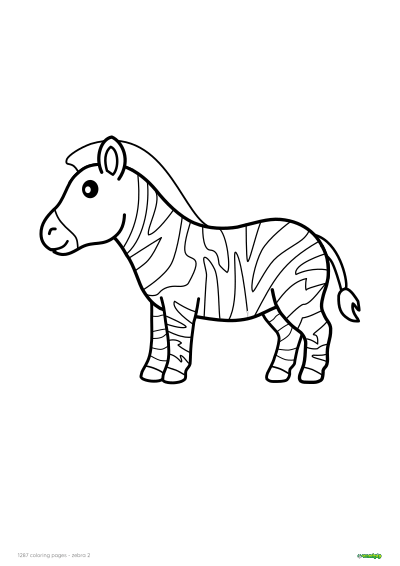 thumbnail of a zebra coloring page
