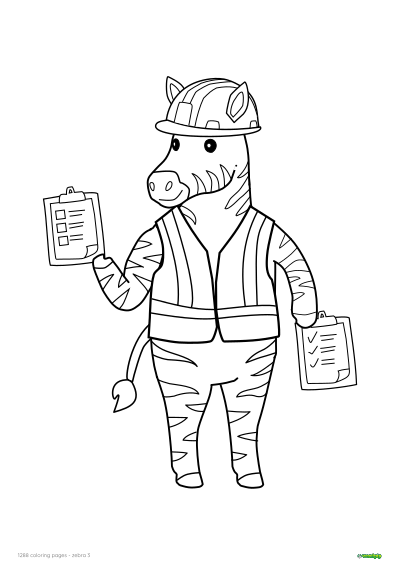 thumbnail of a zebra coloring page