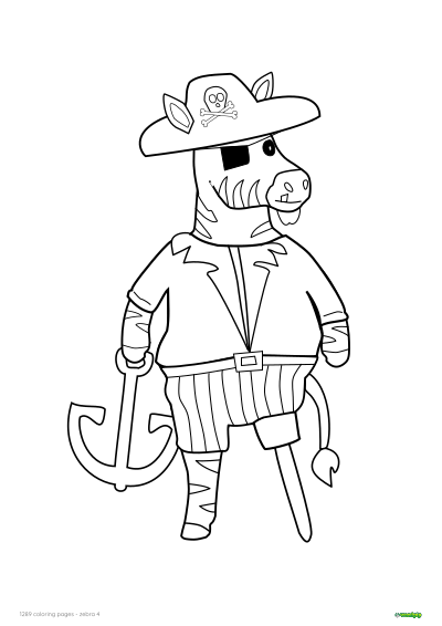thumbnail of a zebra coloring page