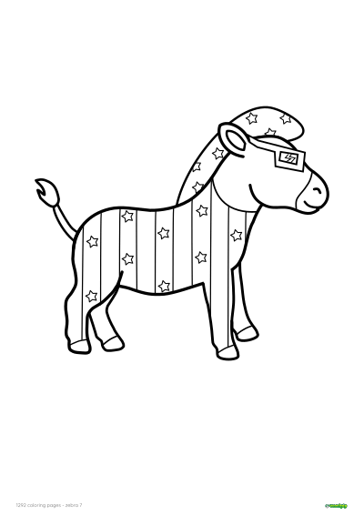 thumbnail of a zebra coloring page