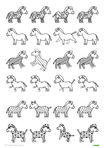 thumbnail of a zebra coloring page
