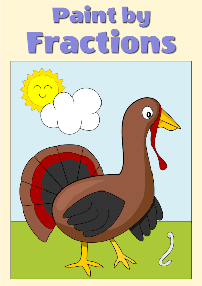 thumbnail of paint by fractions thanksgiving worksheet