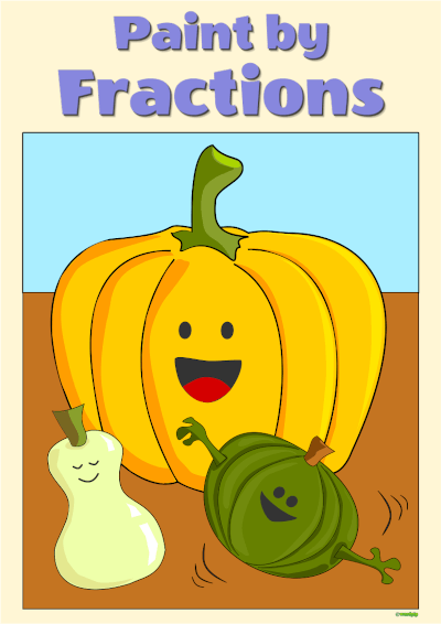 thumbnail of paint by fractions thanksgiving worksheet pumpkin