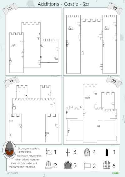 thumbnail of additions Castle 2a Worksheet