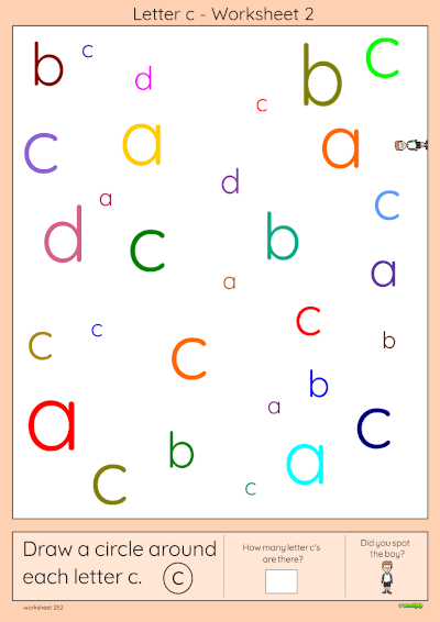 thumbnail of worksheet letter c 2 in colour