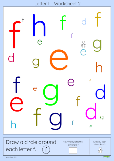 thumbnail image of letter f worksheet 2