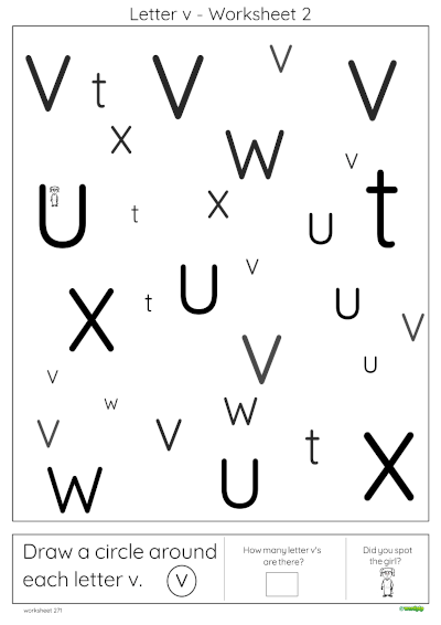 thumbnail image of letter v worksheet 2