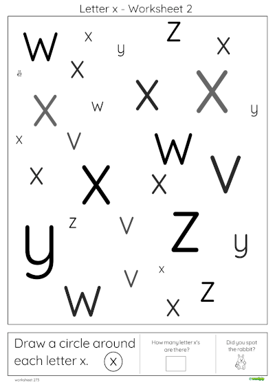 thumbnail image of letter x worksheet 2