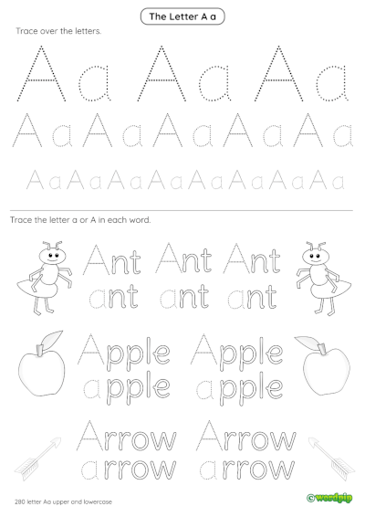 Letter a Worksheets