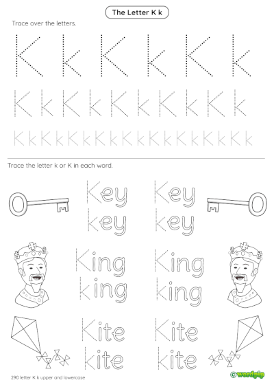 thumbnail image of letter k worksheet 3